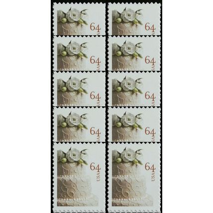 Wedding Cake PACK of TEN 64 Cent Postage Stamps Scott 4521