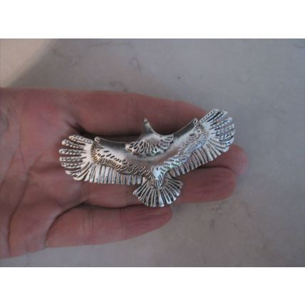Silver or bronze metal eagle bird hair clip barrette