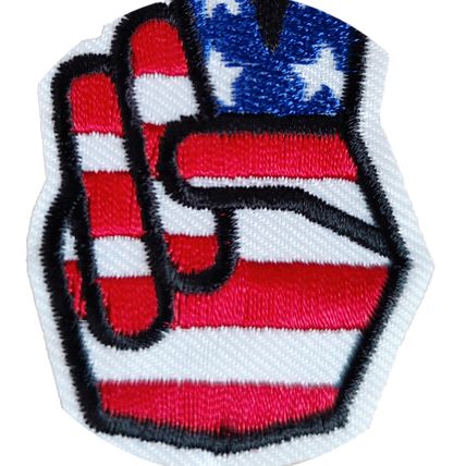USA Peace Hand Iron On Patch 7.1 cm x 4.5 cm Badge Patches Motif Rock P023