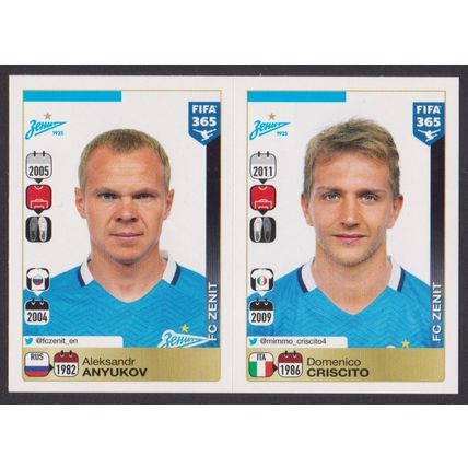 Panini Stickers 2016 FIFA 365 #738 (738 - 739) Anyukov - Criscito (FC Zenit)
