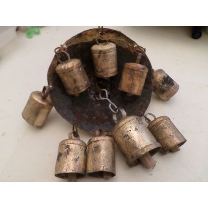 Metal Wind Chimes - 9 Bells - approx. 12cm - Outdoor / Garden / Hanging