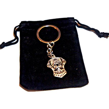 WIREHAIRED VIZSLA DOG KEY RING WITH KEY CHAIN & VELVET GIFT BAG