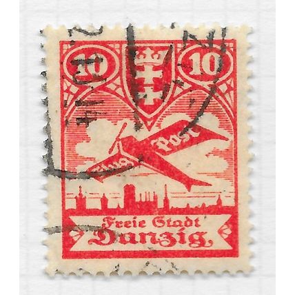 DANZIG 1924 AIR AIRMAIL 10pf USED Mi 202