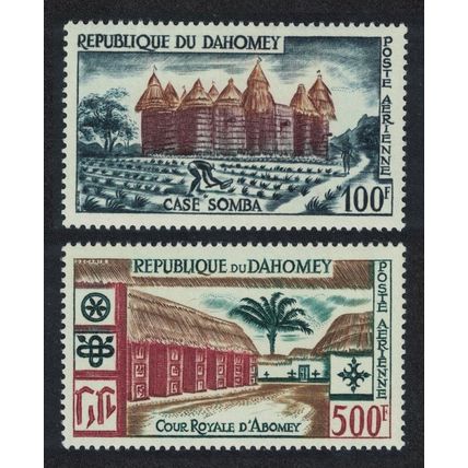 Dahomey Local Life and Architecture Airmail High Values 2v 1960 MNH