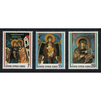 Cyprus Christmas. Church Fresco Paintings 3v 1992 MNH SG#827-829