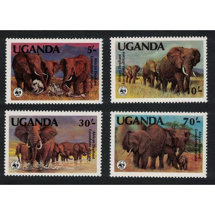 Uganda WWF African Elephant 4v 1983 MNH SG#406-409 MI#361-364 Sc#371-374