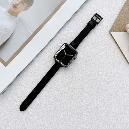 Leather Watchband For Apple Watch Series (Orange, 7 45mm / 6&SE&5&4 44mm / 3&2&1