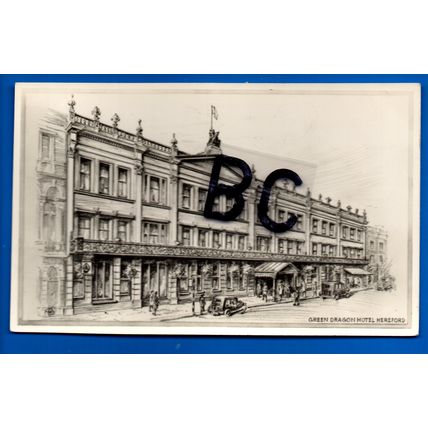 Postcard Green Dragon Hotel Hereford Herefordshire Nr Preston On Wye Ledbury