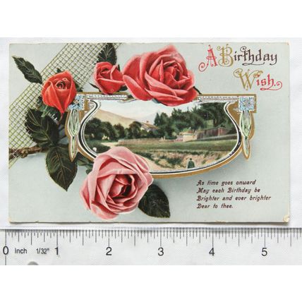 vintage postcard A Birthday Wish