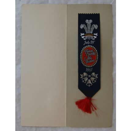 1981 Royal Wedding Souvenir bookmark Prince Charles & Lady Diana original folder