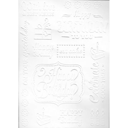 A6 Embossed Card. 10 Sheets. Birthday. Cardmaking Scrapbooking Crafts Topper
