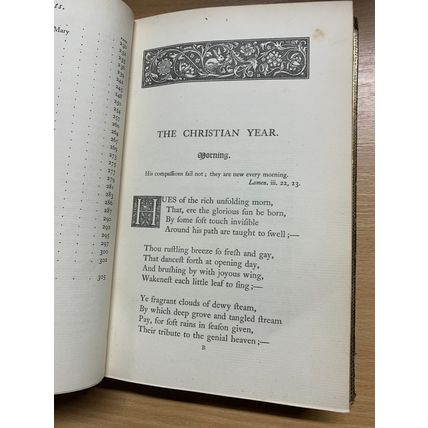 1877 "THE CHRISTIAN YEAR" THOUGHTS IN VERSE JOHN KEBLE LEATHER ANTIQUE BOOK (P5)