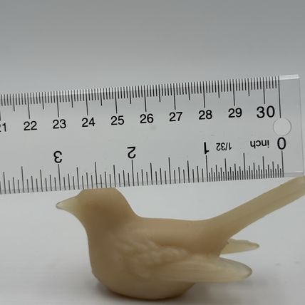 Westmoreland Art Glass Frosted Beige Bird Figurine 1.5”x3” Vintage America