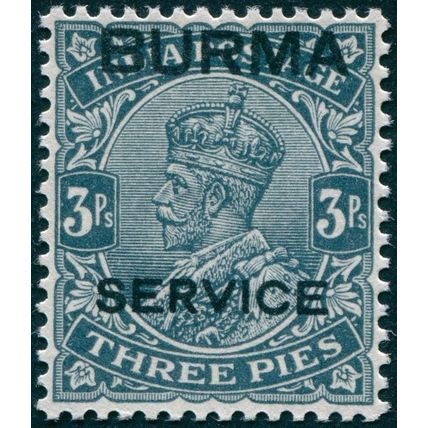Burma 1937 3p slate Official SGO1 MNH
