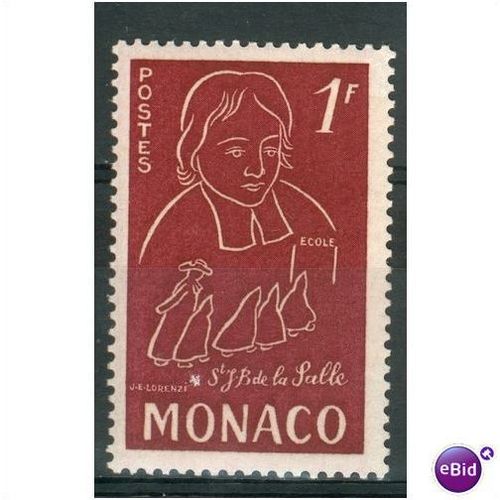 Monaco stamps 1954 - SG 481 - Jean Baptiste de la Salle 1f red MH