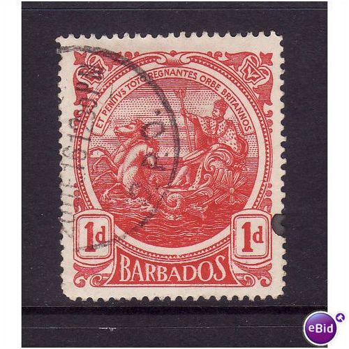 Barbados 1916 sg 183a 1d Bright Carmine Red Fine used