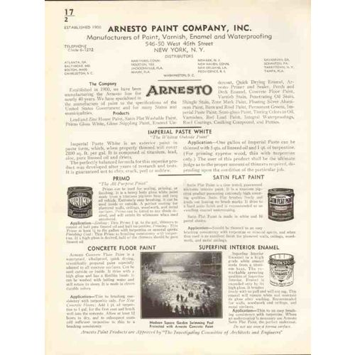 arnesto paint company 1938 primo imperial paste white vintage catalog