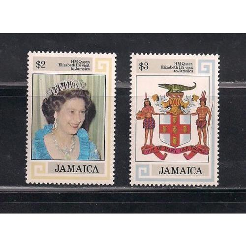 Jamaica QEII 1983 Royal Visit Unmounted Mint NHM SG 573-574 Sc 550-551 Stamp