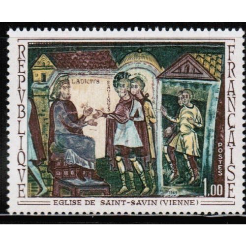 1969 France - Art / St-Savain church mural 1.00 Fr.- Sc# 1238 Mint NH