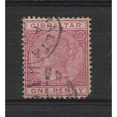 Gibraltar.SG9 1d Rose.Fine Used.Sept18