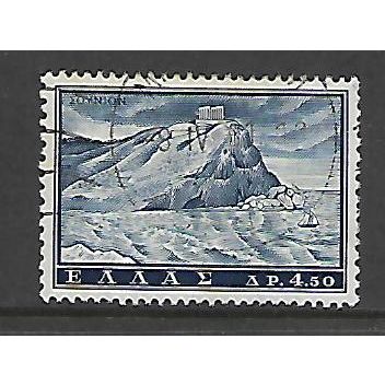 GREECE 1961 TOURIST PUBLICITY SG 860 4d.50 BLUE SOUNION FINE USED#