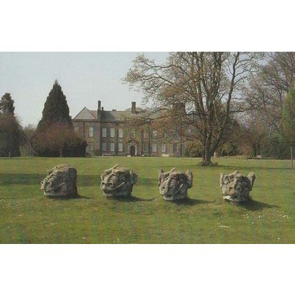 Wallington Northumberland Griffins Griffin Heads Head National Trust Postcard
