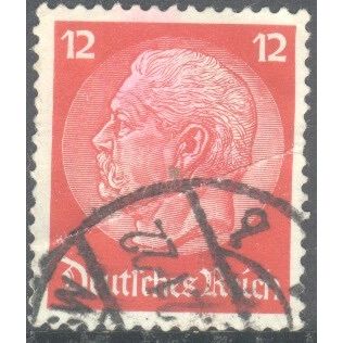 Germany 1934 - 12pf carmine - President Von Hindenburg - used 6