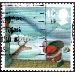 2004 Christmas 40p.Value. Father Christmas On Roof In Gale. Fine Used