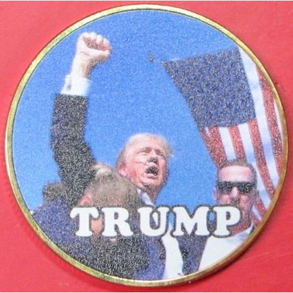 Trump Assassination Attempt. Challenge Coin. 1.50" Gold Tone. 73b.