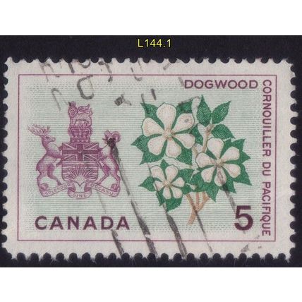 CANADA 1964 Dogwood / British Columbia 5c Sc#423 - USED @L144