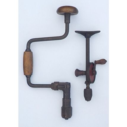 2 - VINTAGE HAND OPERATED CARPENTERS DRILLS (see description)