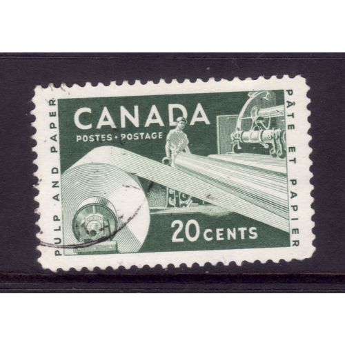 CANADA 1956 SG 488 20c GREEN PULP AND PAPER INDUSTRY FINE USED #