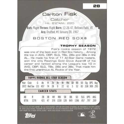 2005 Topps Rookie Cup Carlton Fisk #28