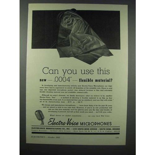 1943 Electro-Voice Microphones Ad - .0004 Material