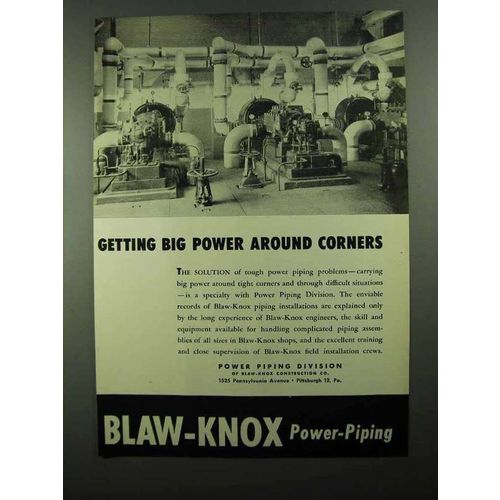 1950 Blaw-Knox Power Piping Ad - Power Around Corners