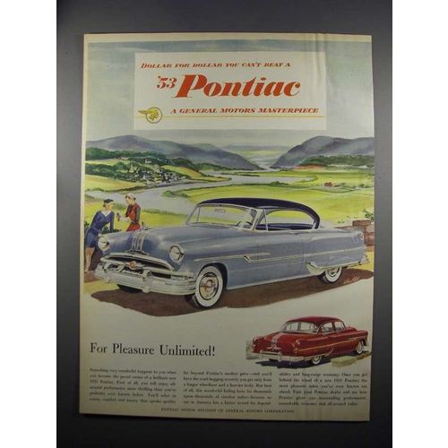1953 Pontiac Car Ad - Dollar For Dollar You Can't Beat
