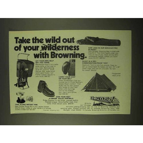 1974 Browning Ad - MacKenzie Pack; Pocket Stove