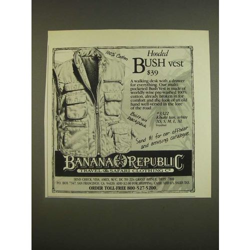 1985 Banana Republic Bush Vest Ad