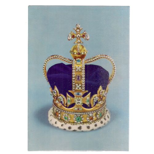 ST. EDWARD'S CROWN (the Crown of England ) unused vintage postcard royalty =