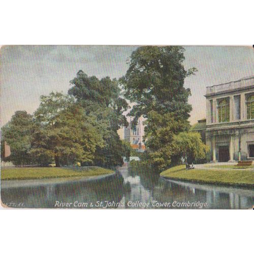 GB circa 1905 River Cam & St Johns College Tower Cambridge by Hartmann