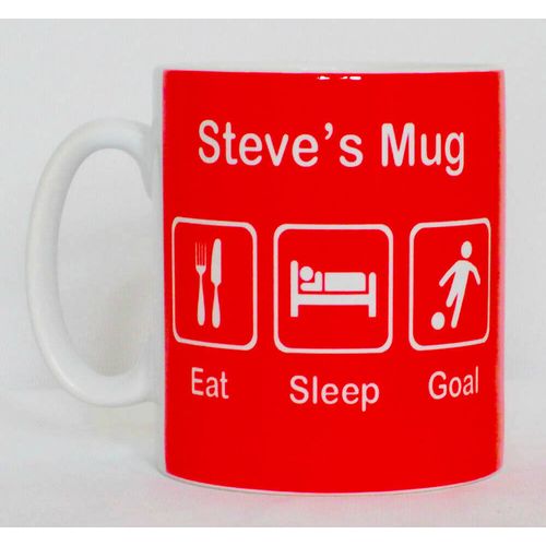 Eat Sleep Goal Mug Can Personalise Great Football Footballer Soccer Sports Gift
