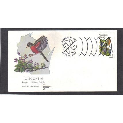 FDC Gill Craft 2001a 20c Robin (Cachet-U/A) CV39762