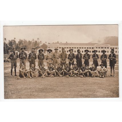 Group of Boy Scouts Alor Setar Kedah Malaya Malaysia Postcard
