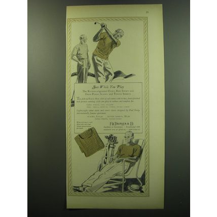 1949 F.R. Tripler Ad - Eden-Roc Shirt, Fred Perry Slacks, Tennis Shorts