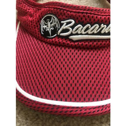 Bacardi Adjustable Sun Visor Hat Cap Burgundy Black White