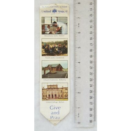 1992 bookmark: United Appeal Board Malawi, Castlerock, Kilkenny, Belfast