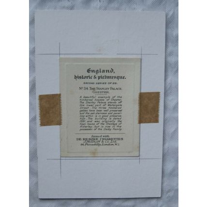 Mounted 1928 De Reszke card The Stanley Palace, Chester