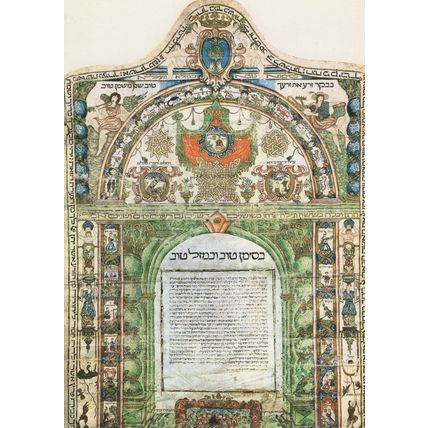 Antique Israeli Marriage Contract Jerusalem Postcard