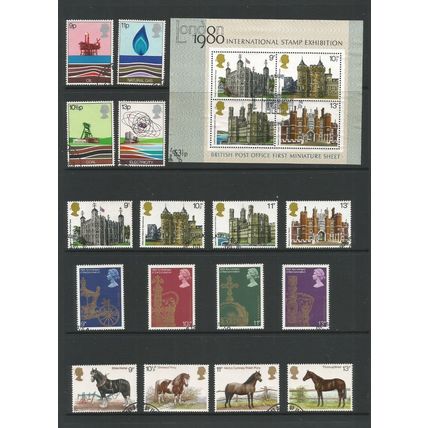 GB 1978 Full Year Sets Including Miniature Sheet Fine Used SG 1050/1074