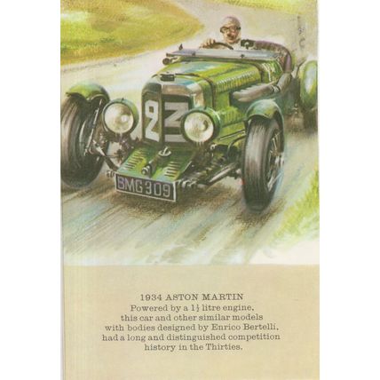 1934 Austin Martin Classic Sports Car Painting Postcard